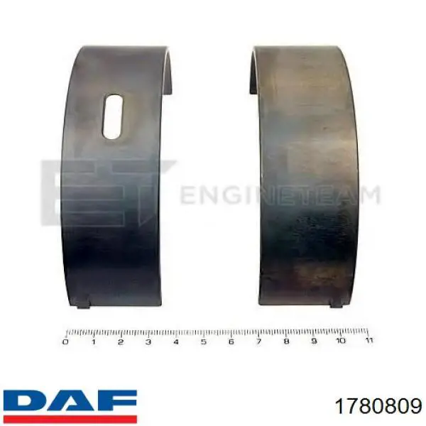 1780809 DAF вкладыши коленвала коренные, комплект, стандарт (std)