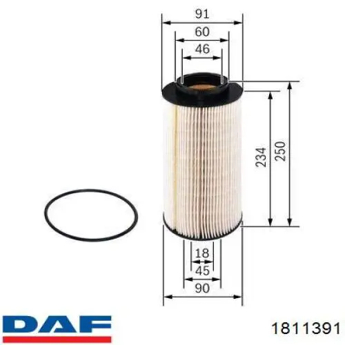 Купить 1811391 DAF Фильтр-отстойник топлива грубой очистки