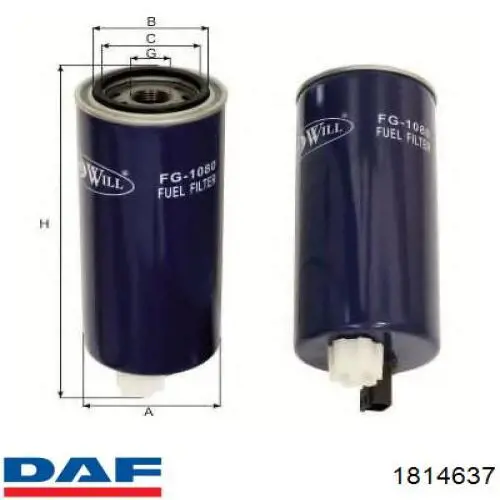 1814637 DAF filtro de combustível