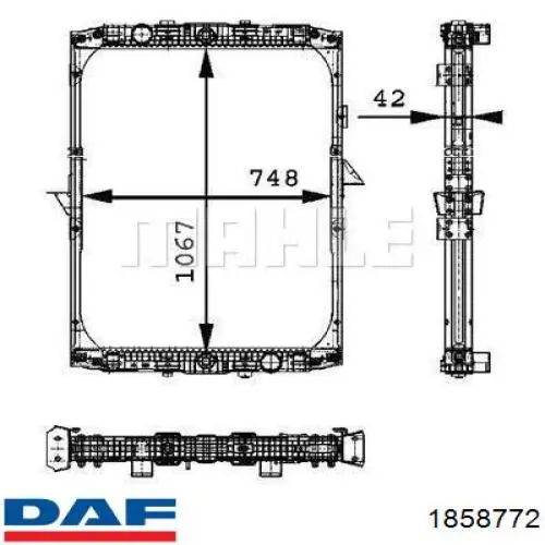 Радиатор 1858772 DAF