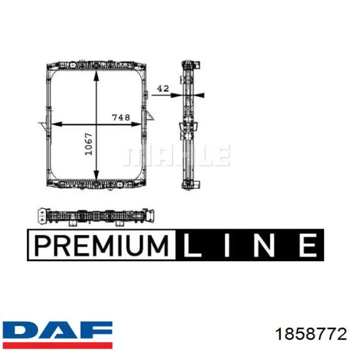 Радиатор охлаждения двигателя DAF 1858772 цена, от 15620.85 UAH