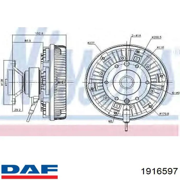 1916597 DAF Гидромуфта привода вентилятора