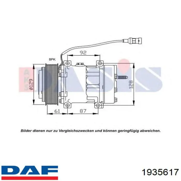 Компрессор кондиционера 1935617 DAF