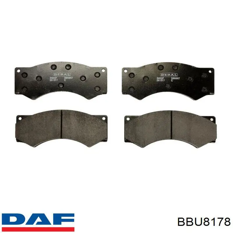 BBU8178 DAF Колодки передние