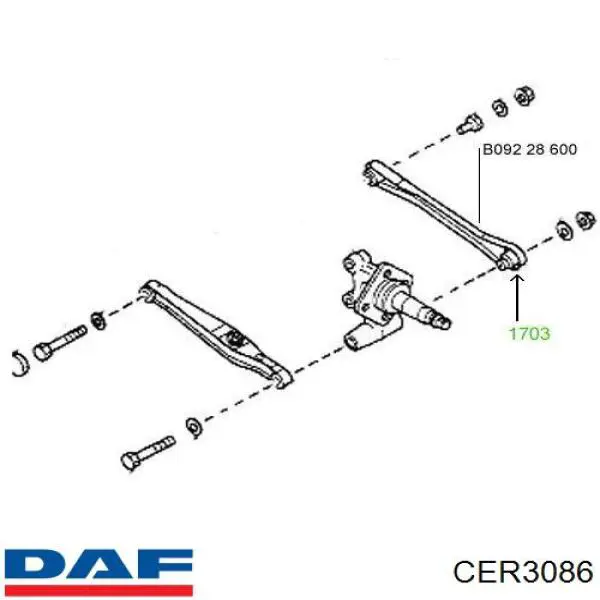 CER3086 DAF Сайлентблок/втулка рессоры передней