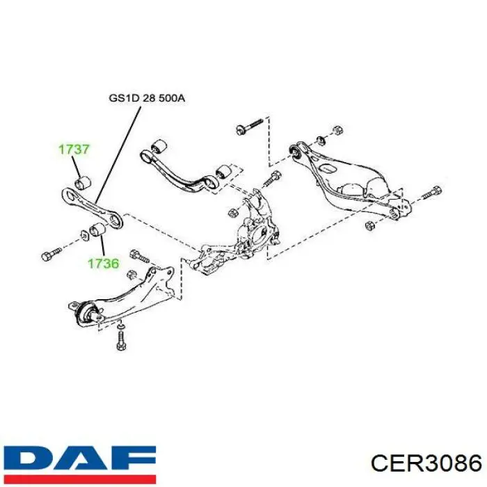 Сайлентблок (втулка) рессоры передней DAF CER3086 цена, от 5.94 USD