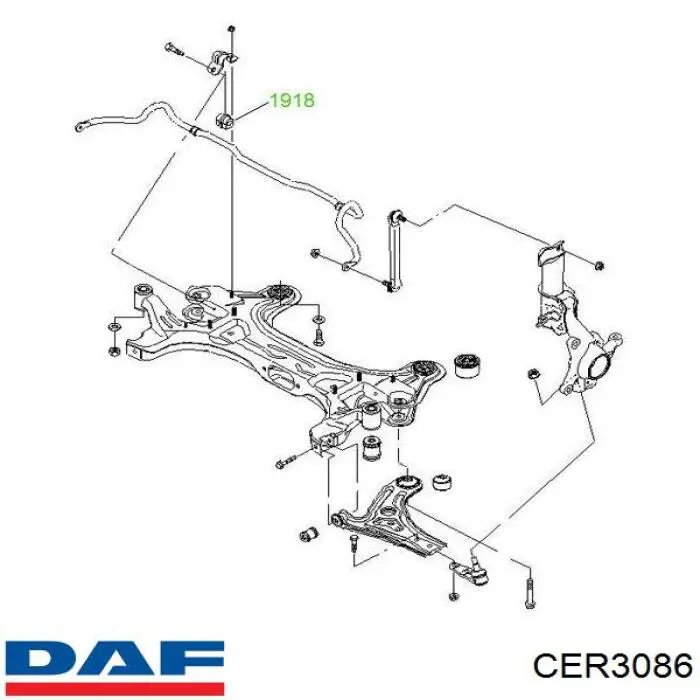 Сайлентблок (втулка) рессоры передней CER3086 DAF