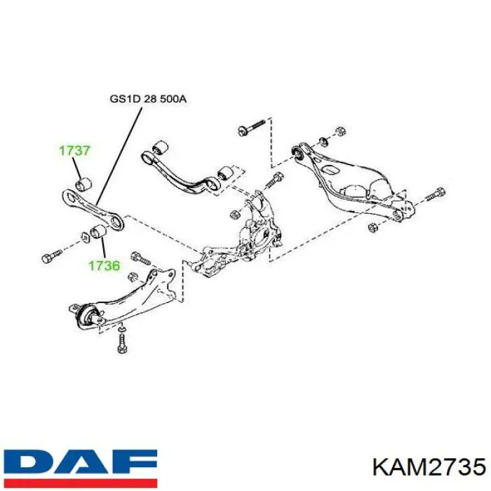 Сайлентблок (втулка) рессоры передней DAF KAM2735 цена, от 5.89 USD