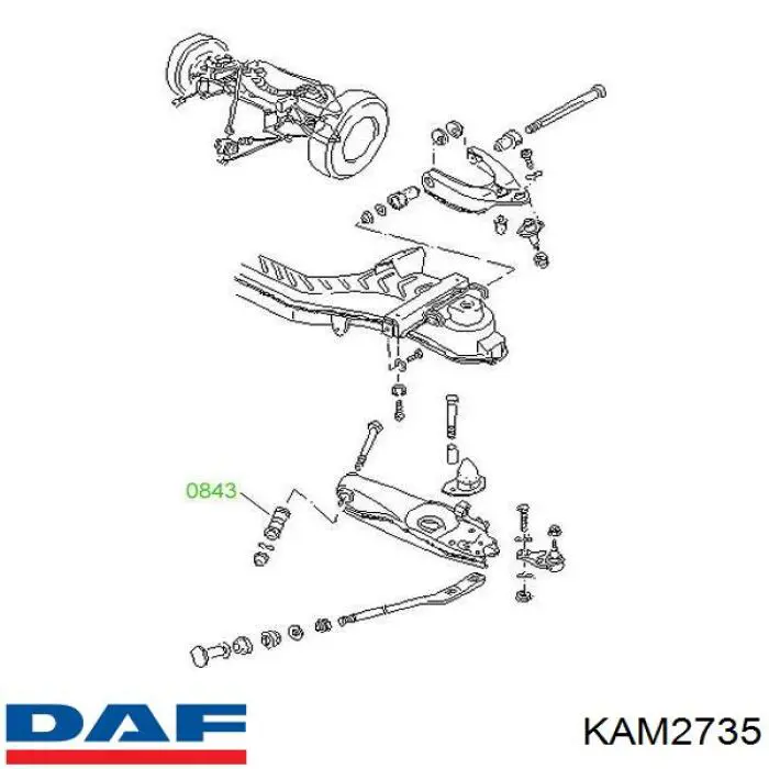 Купить KAM2735 DAF Сайлентблок (втулка) рессоры передней