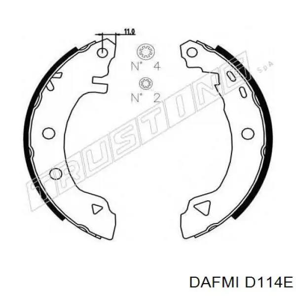 Купить D114E Dafmi Колодки тормозные