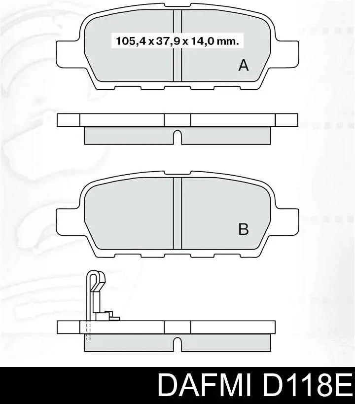 Задние тормозные колодки D118E Dafmi