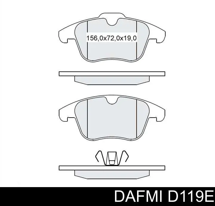 Передние тормозные колодки D119E Dafmi