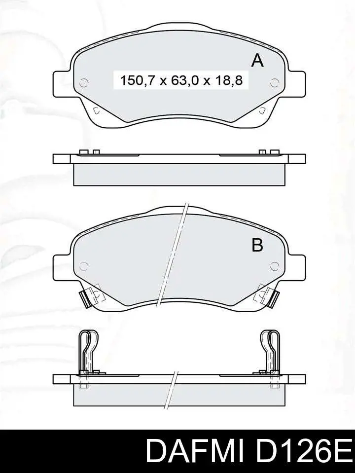 Передние тормозные колодки D126E Dafmi