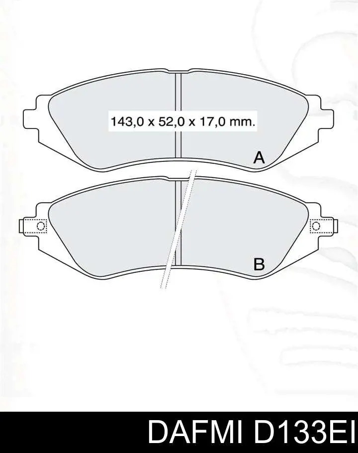 Передние тормозные колодки D133EI Dafmi