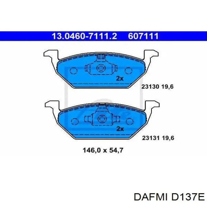 Передние тормозные колодки D137E Dafmi