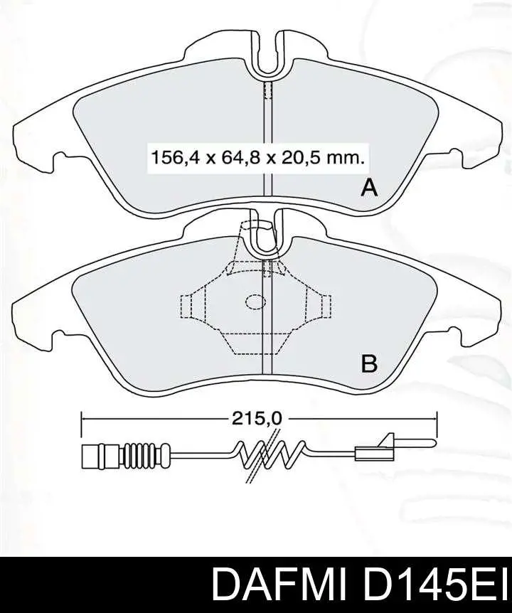 Передние тормозные колодки D145EI Dafmi