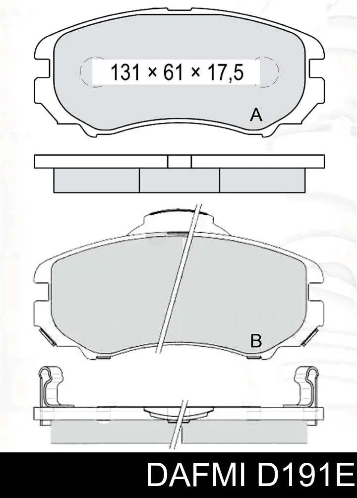 Колодки тормозные передние дисковые Dafmi D191E