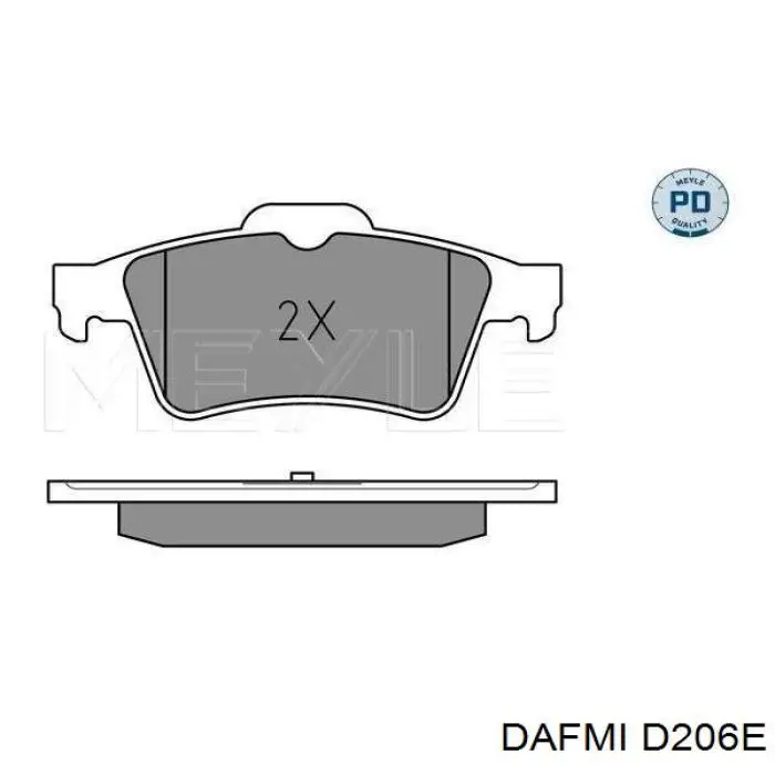 Колодки гальмові задні, дискові D206E Dafmi