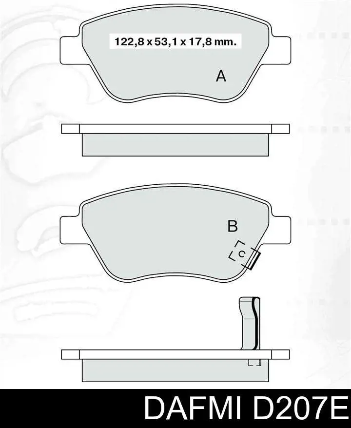 Передние тормозные колодки D207E Dafmi