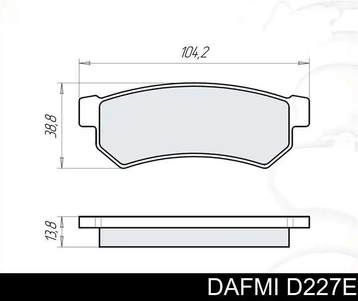 D227E Dafmi колодки тормозные задние дисковые