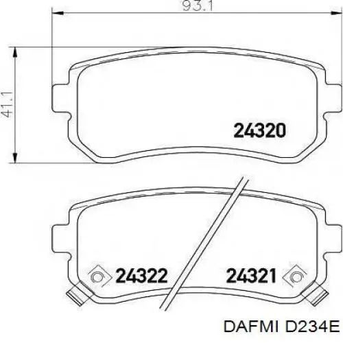 Колодки дисковые  Dafmi D234E цена, от 9.69 USD
