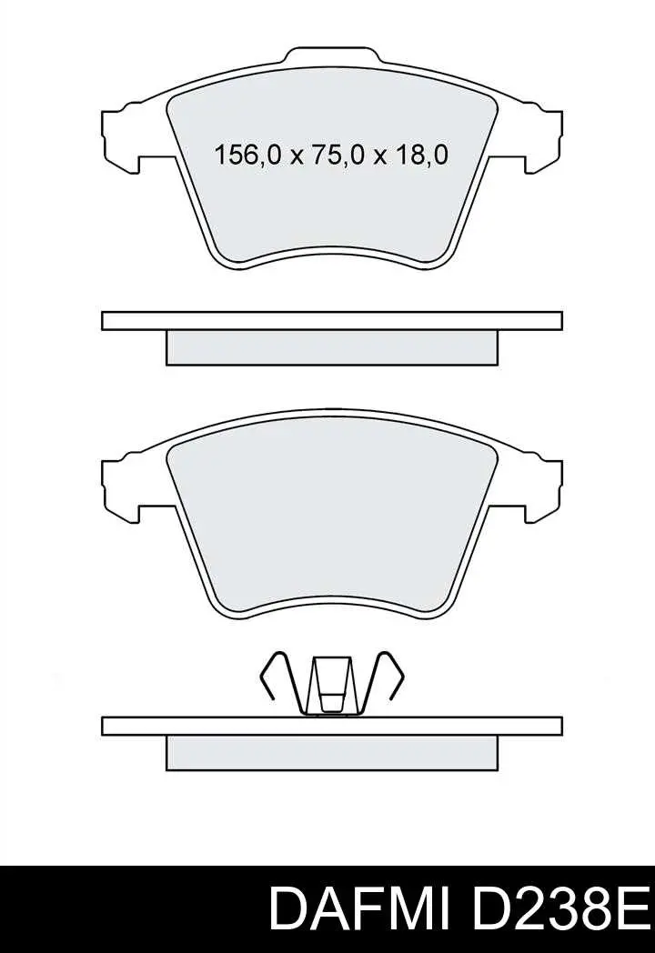 Передние тормозные колодки D238E Dafmi