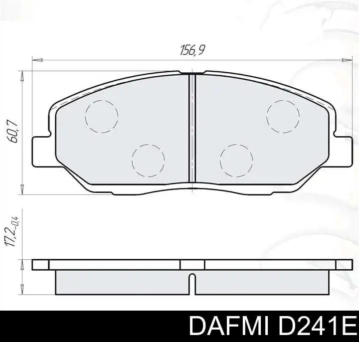 Передние тормозные колодки D241E Dafmi