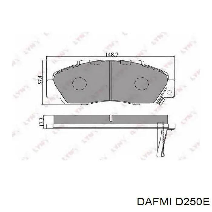 Pastillas de freno delanteras D250E Dafmi