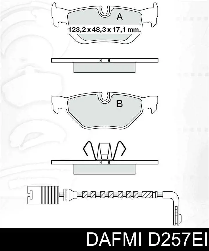 D257EI Dafmi Колодки тормозные дисковые комплект