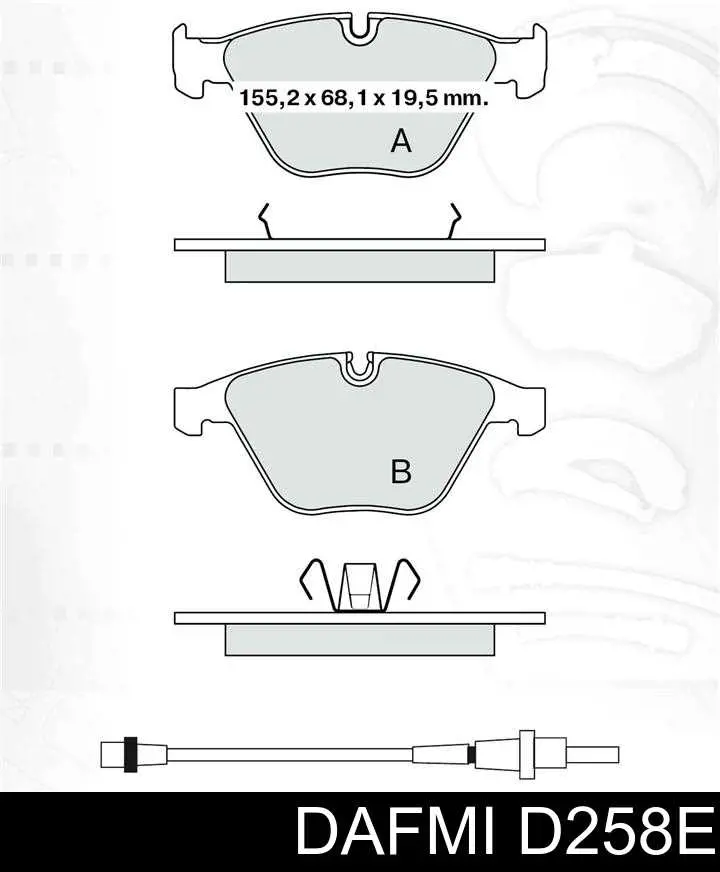 D258E Dafmi Колодки передние