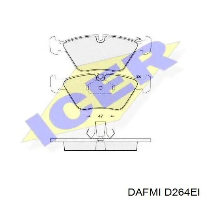 D264EI Dafmi колодки тормозные передние дисковые