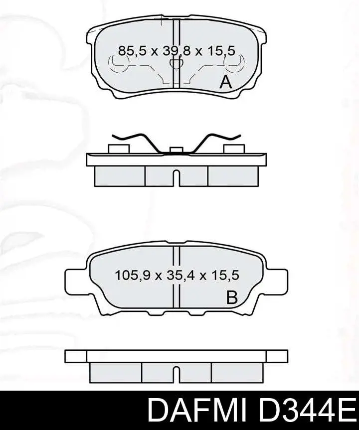 Задние тормозные колодки D344E Dafmi