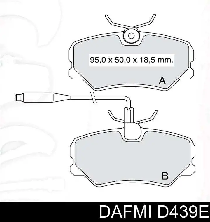 D439E Dafmi передние тормозные колодки