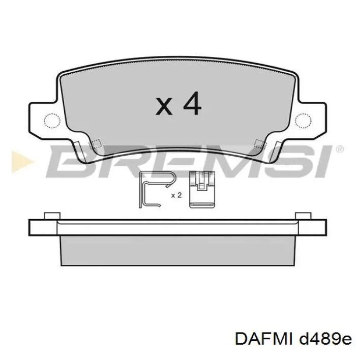 Колодки тормозные задние дисковые DAFMI D489E