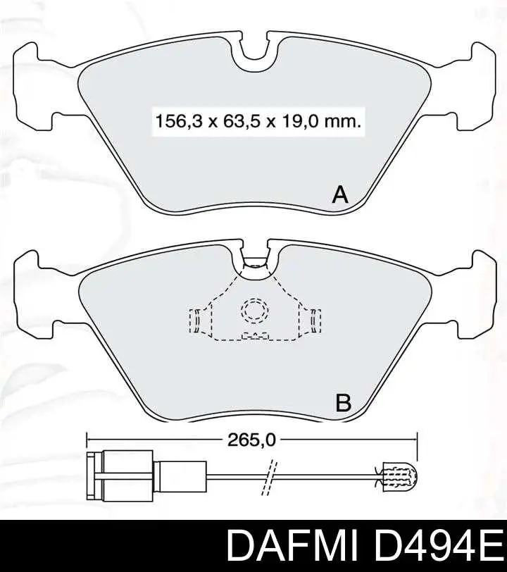 Передние тормозные колодки D494E Dafmi