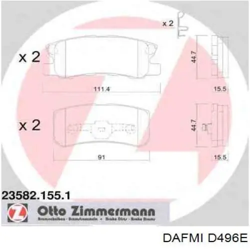 Колодки дисковые  Dafmi D496E цена, от 11.36 USD