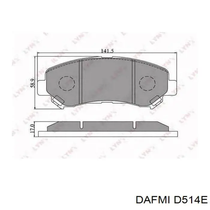 Купить D514E Dafmi Колодки тормозные