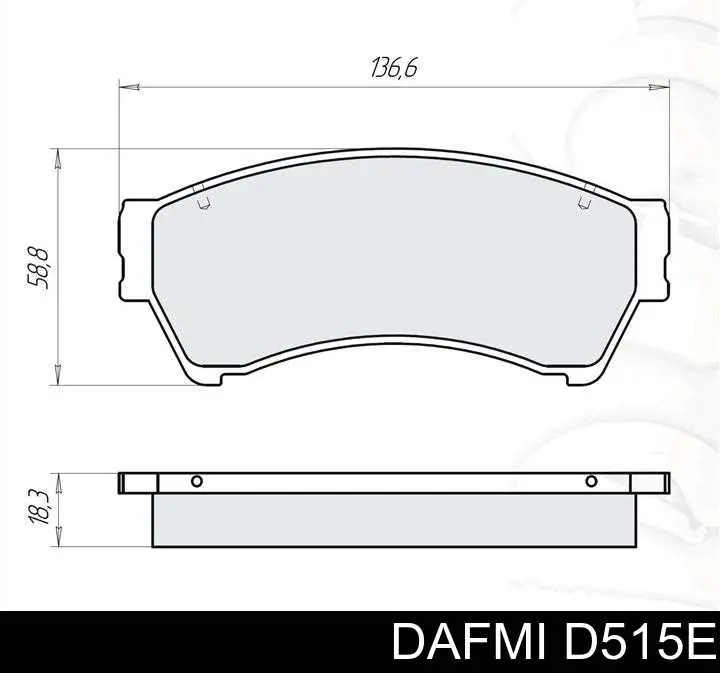 D515E Dafmi колодки тормозные передние дисковые