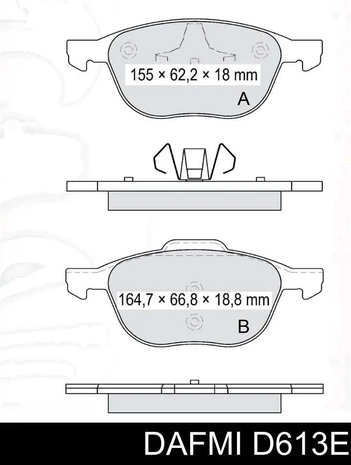 D613E Dafmi Колодки передние