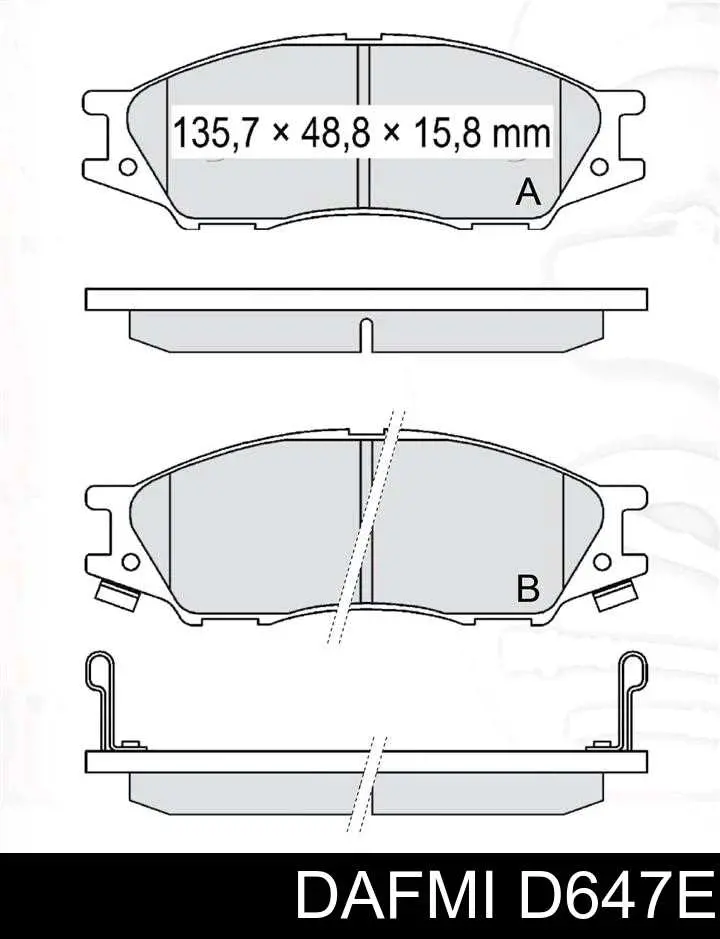 Передние тормозные колодки D647E Dafmi