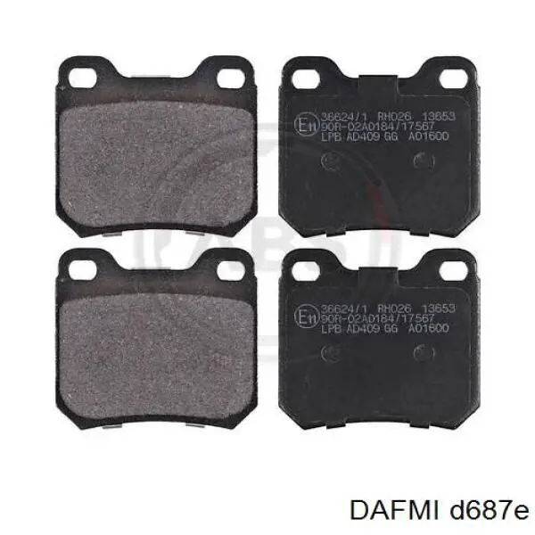 Колодки тормозные задние дисковые DAFMI D687E
