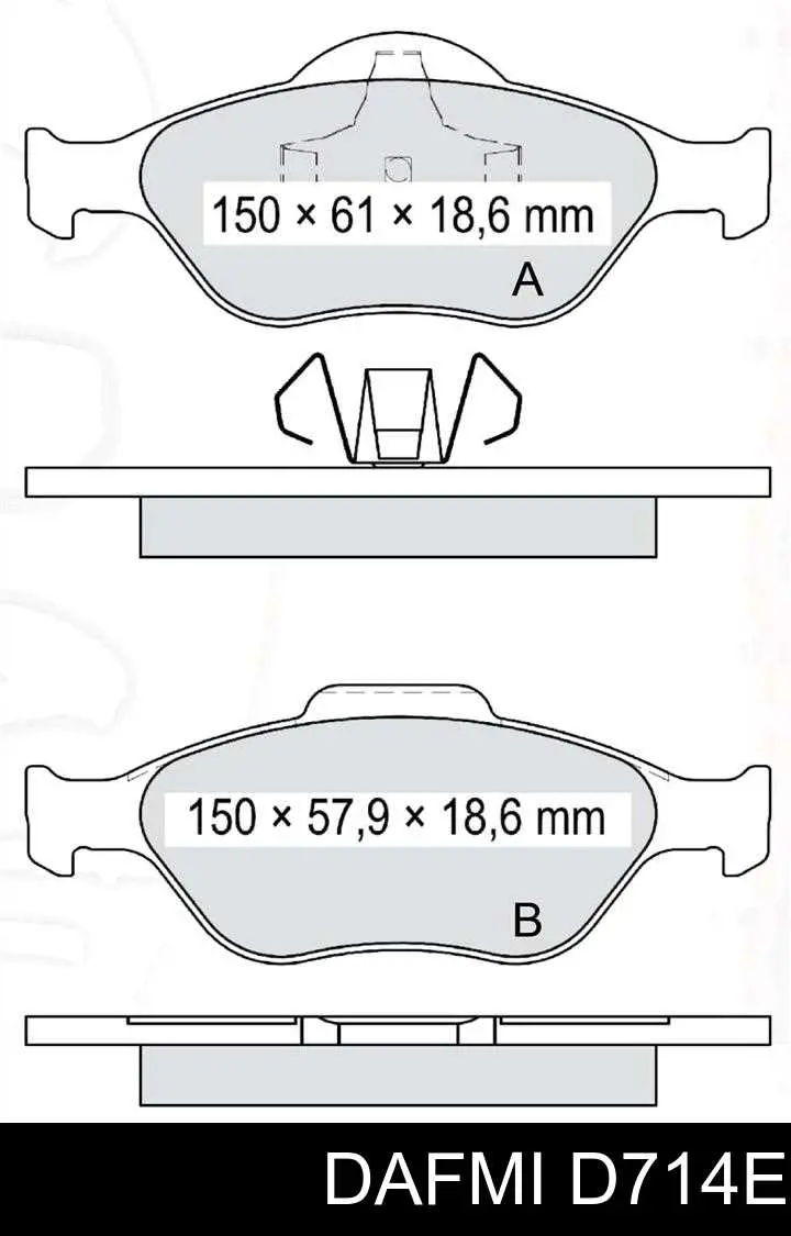 D714E Dafmi Колодки передние