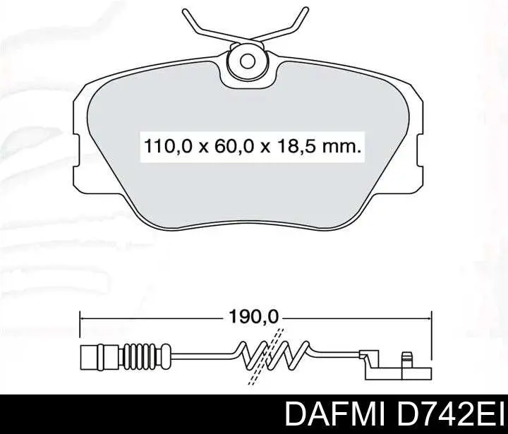 D742EI Dafmi колодки тормозные передние дисковые