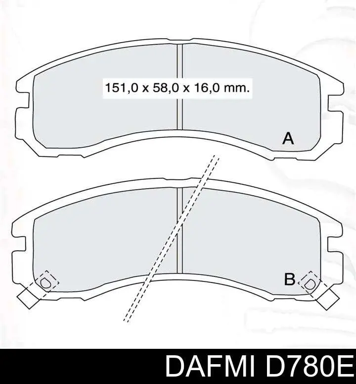 Передние тормозные колодки D780E Dafmi