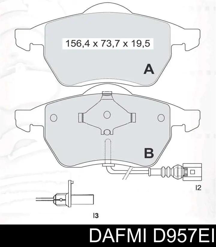 Передние тормозные колодки D957EI Dafmi