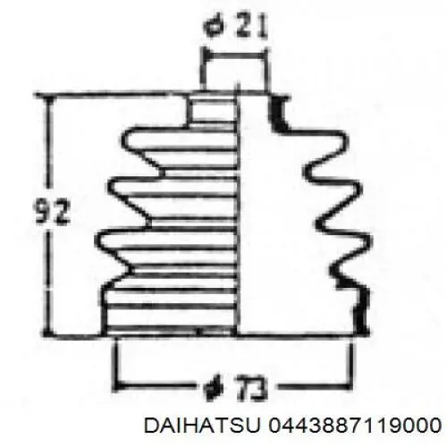 Пыльник ШРУСа наружный 0443887119000 Daihatsu