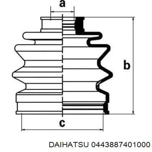 Пыльник ШРУСа наружный 0443887401000 Daihatsu