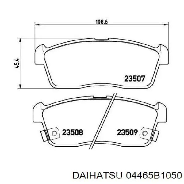 Передние тормозные колодки 04465B1050 Daihatsu
