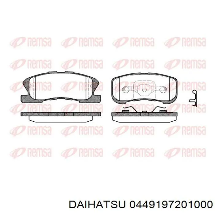 Передние тормозные колодки 0449197201000 Daihatsu