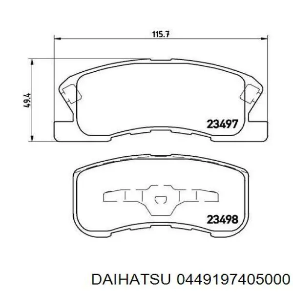 0449197405000 Daihatsu Колодки передние
